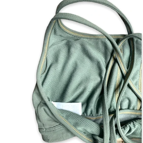 Athleta Full Focus Olive Army Green Sports Bra XS - Extra Small - Picture 3 of 9